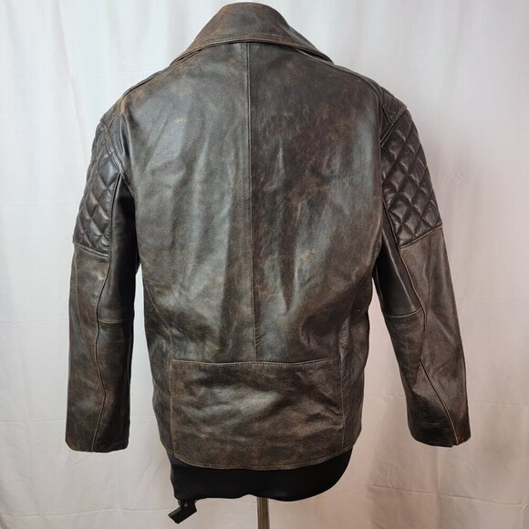 ASOS Design Oversized Biker Jacket - Real Leather with Stitch Detail - Picture 6 of 16